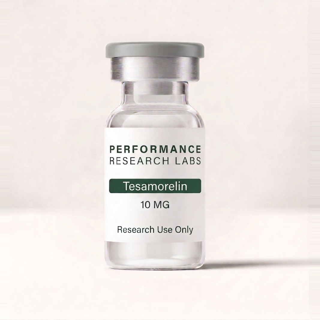 Tesamorelin research peptide vial